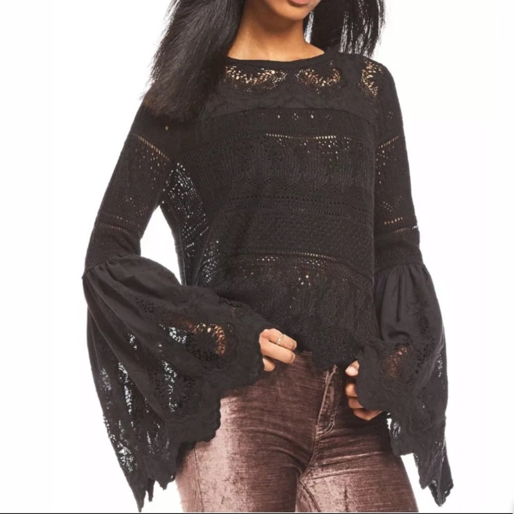 NWT FREE PEOPLE Crochet Knit Top